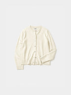 Soft Wool Round Cardigan (Cream)