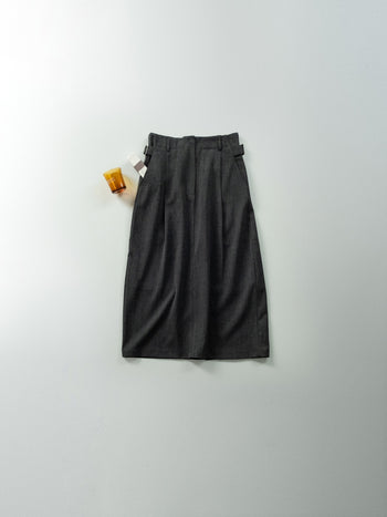 (W)Belted Flow Maxi Skirt (Charcoal)