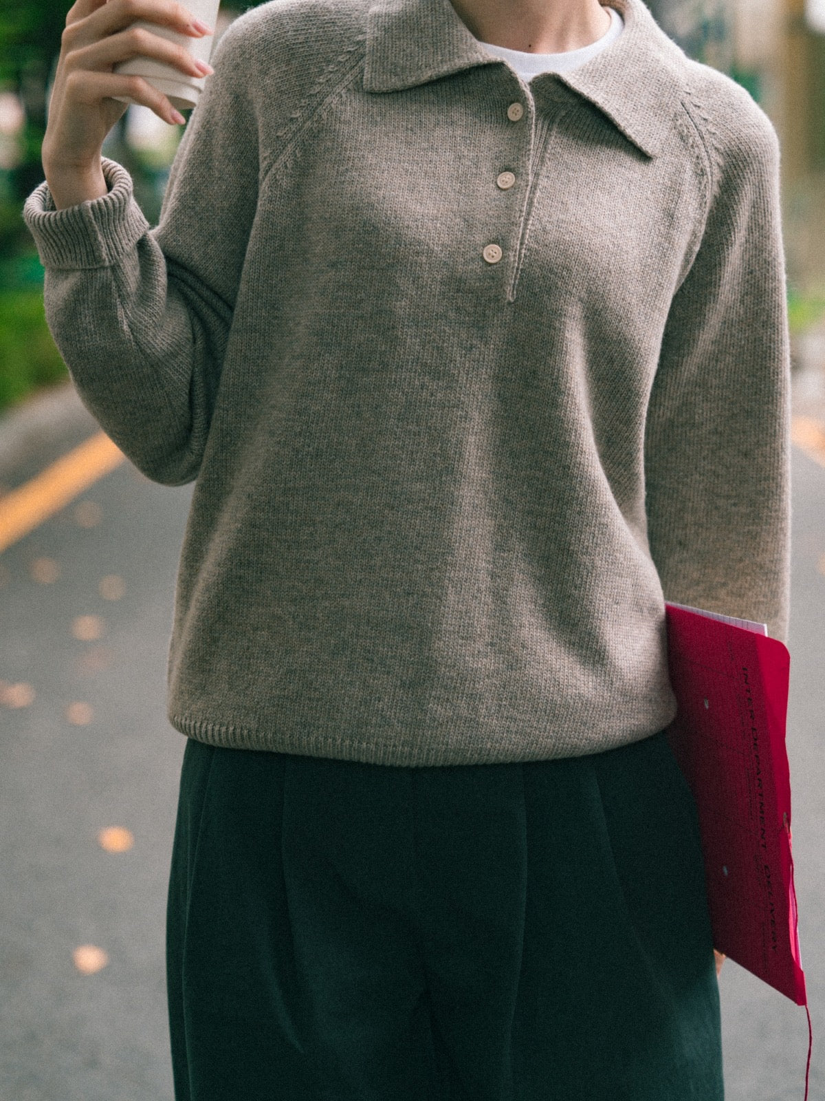 Yak Wool Collar Knit (Navy) | Havehad