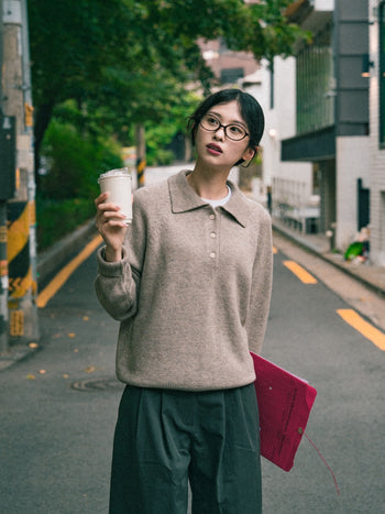 Yak Wool Collar Knit (Beige)