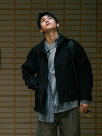 City Worker French Jacket (Blue Gray)