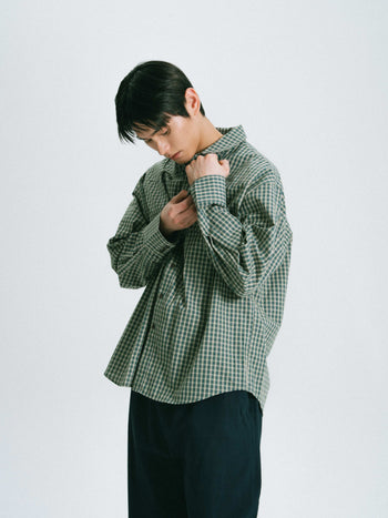 Classic Check Western Shirts (Olive Green)