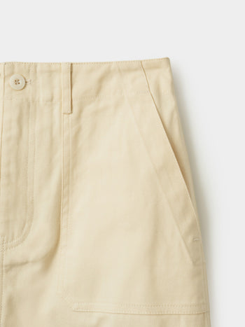 Herringbone Twill Fatigue Skirt (Butter)