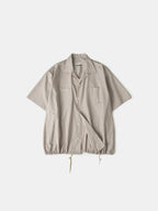 Open Collar Check Shirts (Beige)