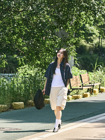 Utility Pin-tuck Cargo Shorts (Navy)