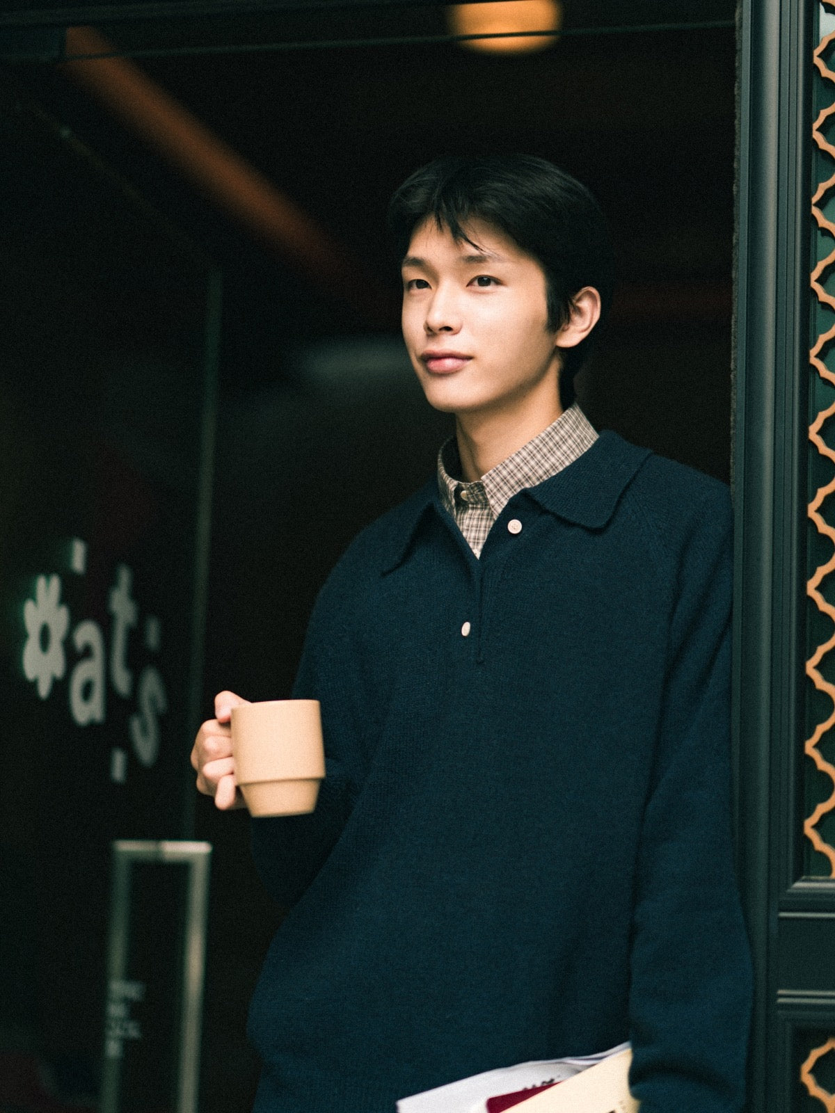 Yak Wool Collar Knit (Navy) | Havehad