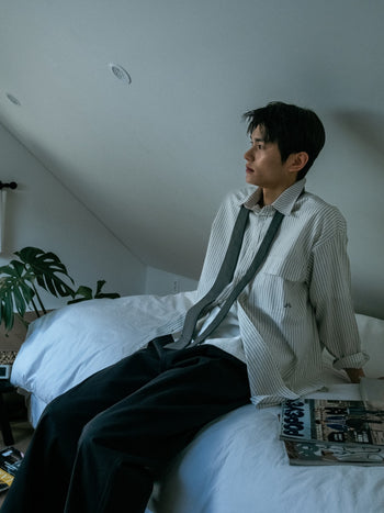 One Pocket Stripe Shirts (White)