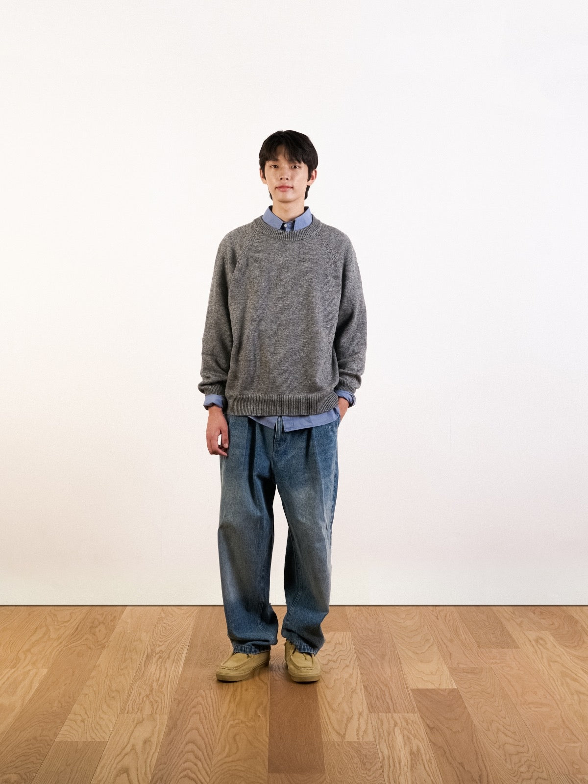 Yak Wool Crewneck Sweater (Navy)