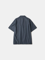 Open Collar Check Shirts (Navy)