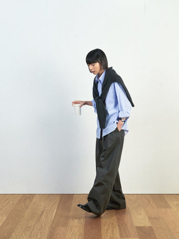 (W)Office Belted Pin-tuck Pants - Khaki | W0 (S)