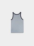 U-neck Sleeveless Top (Stripe Blue)