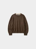 Layered Wool Round Knit (Brown-Ivory)