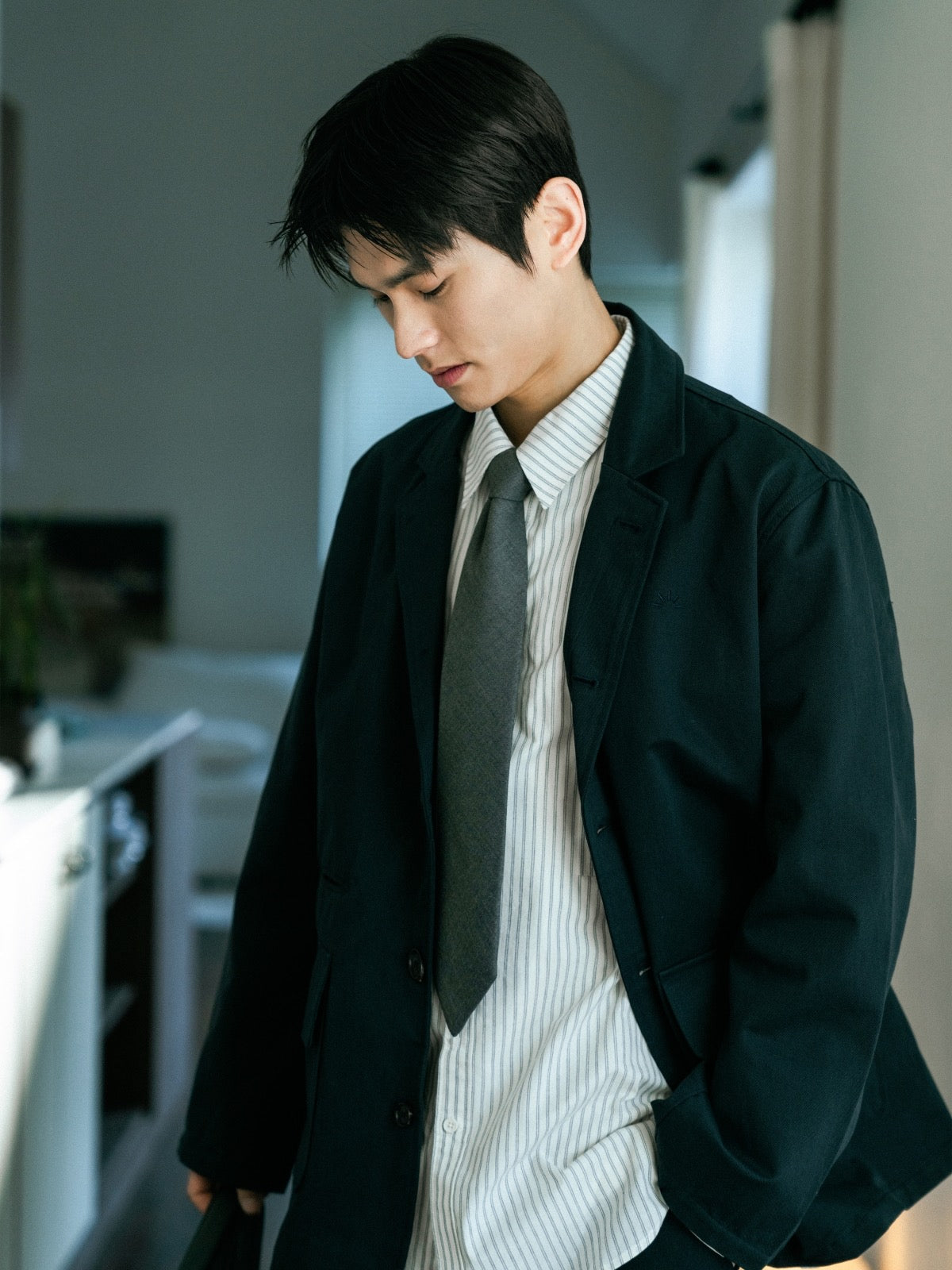 Everyday Pocket Stripe Shirts (White)