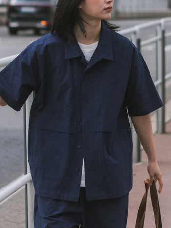 City Summer Light Half Shirts (Navy)