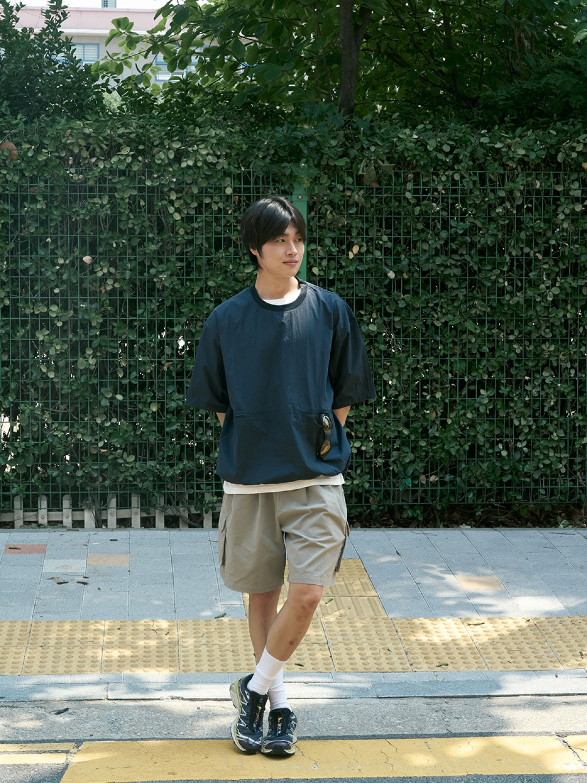 Utility Pin-tuck Cargo Shorts (Navy)