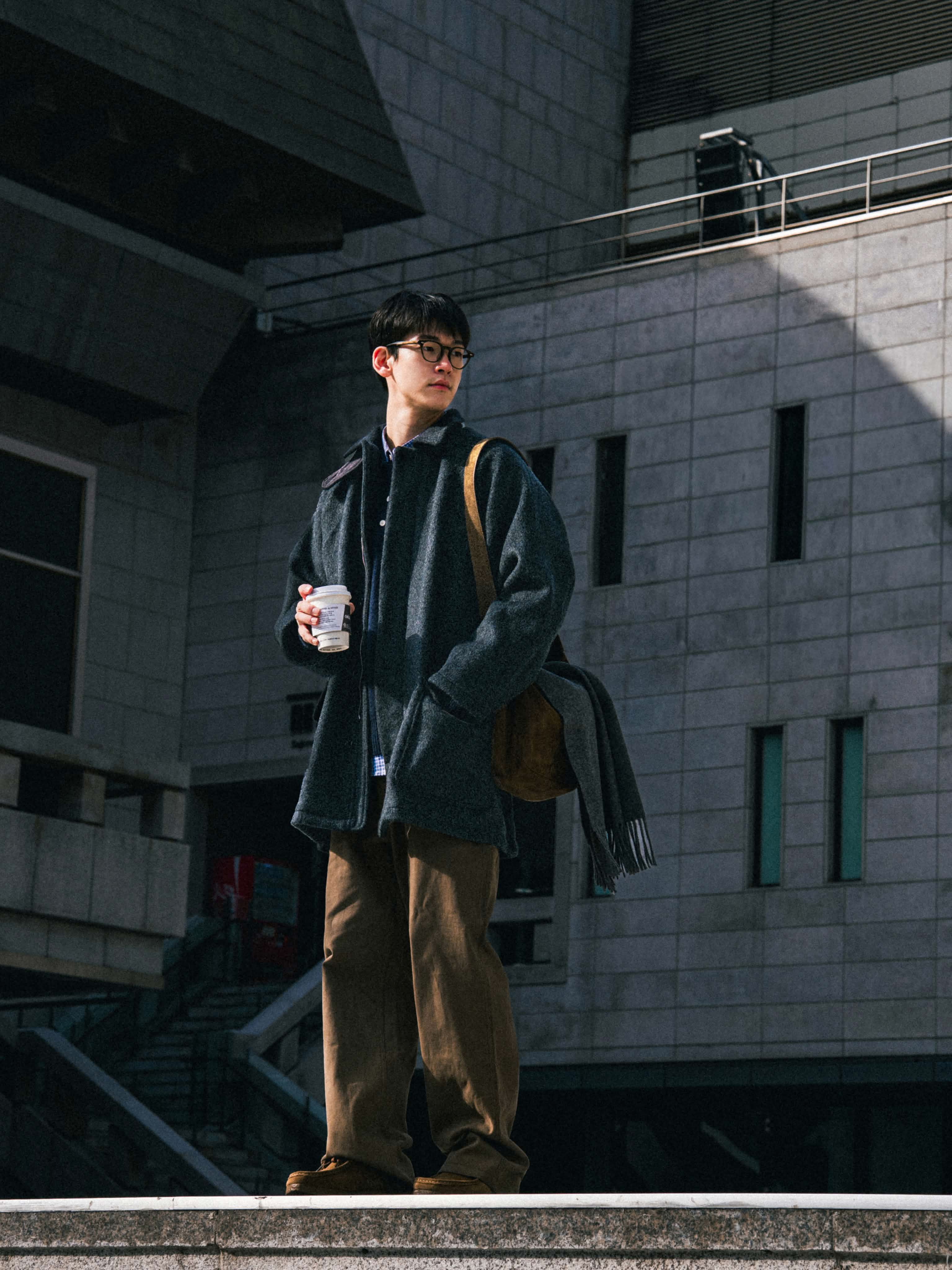 City Wool Half Coat (Charcoal) | Havehad