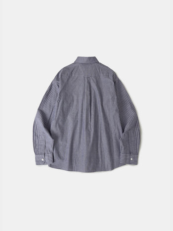 One Pocket Stripe Shirts (Blue Gray)