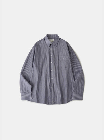 One Pocket Stripe Shirts (Blue Gray)