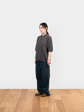 Airy Cotton Collar Knit (Charcoal)