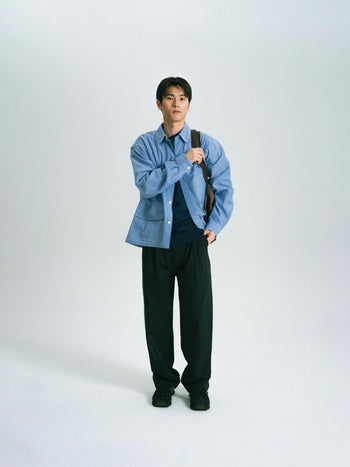 Field Pocket Shirt Jacket (Stripe White)