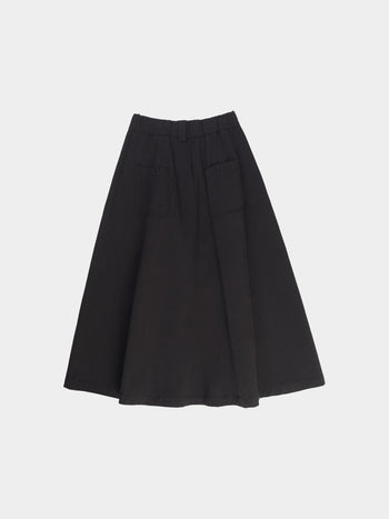 (W)Relaxed Flare Chino Skirt (Black)