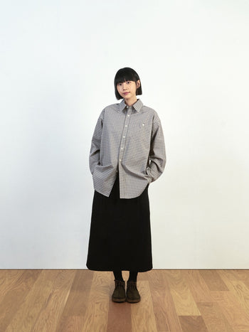 (W)Belted Flow Maxi Skirt (Black)