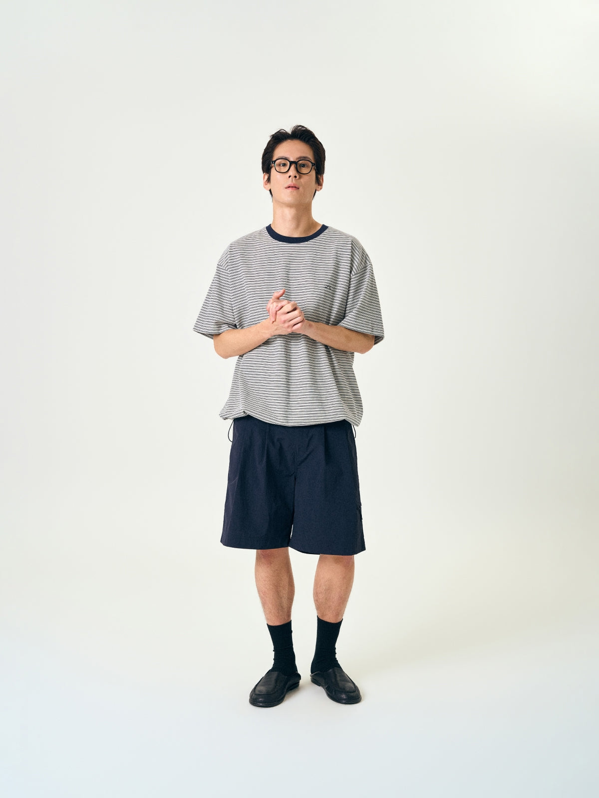 Relaxed Half Stripe String Tee (Stripe White)