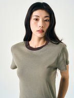 Classic Stripe Tee (Brown)