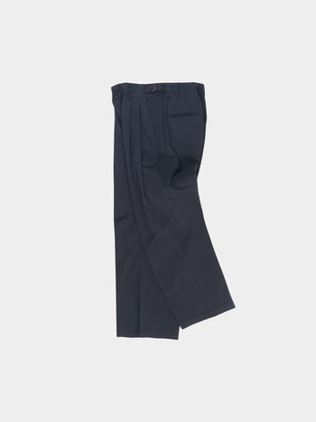 Office Belted Pin-tuck Pants (Blue Gray)