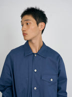 Twill Cotton Chore Jacket (Blue)