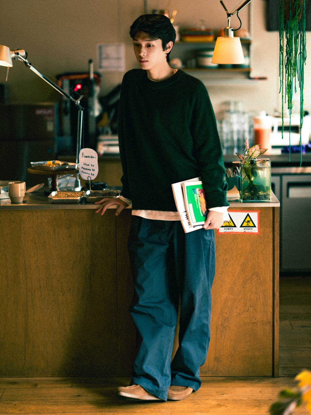 Yak Wool Crewneck Sweater (Navy)