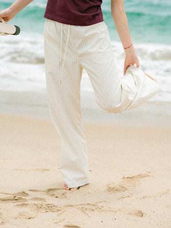 Easy Stripe Banding Pants (Stripe Olive)