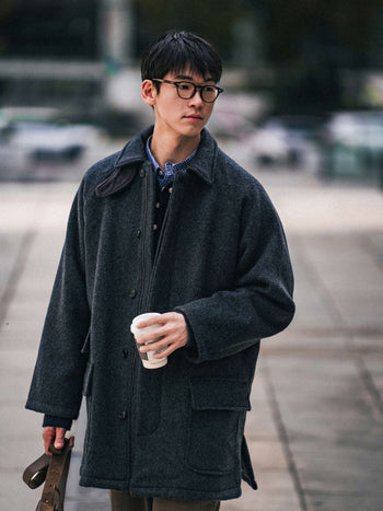 City Wool Half Coat (Navy)
