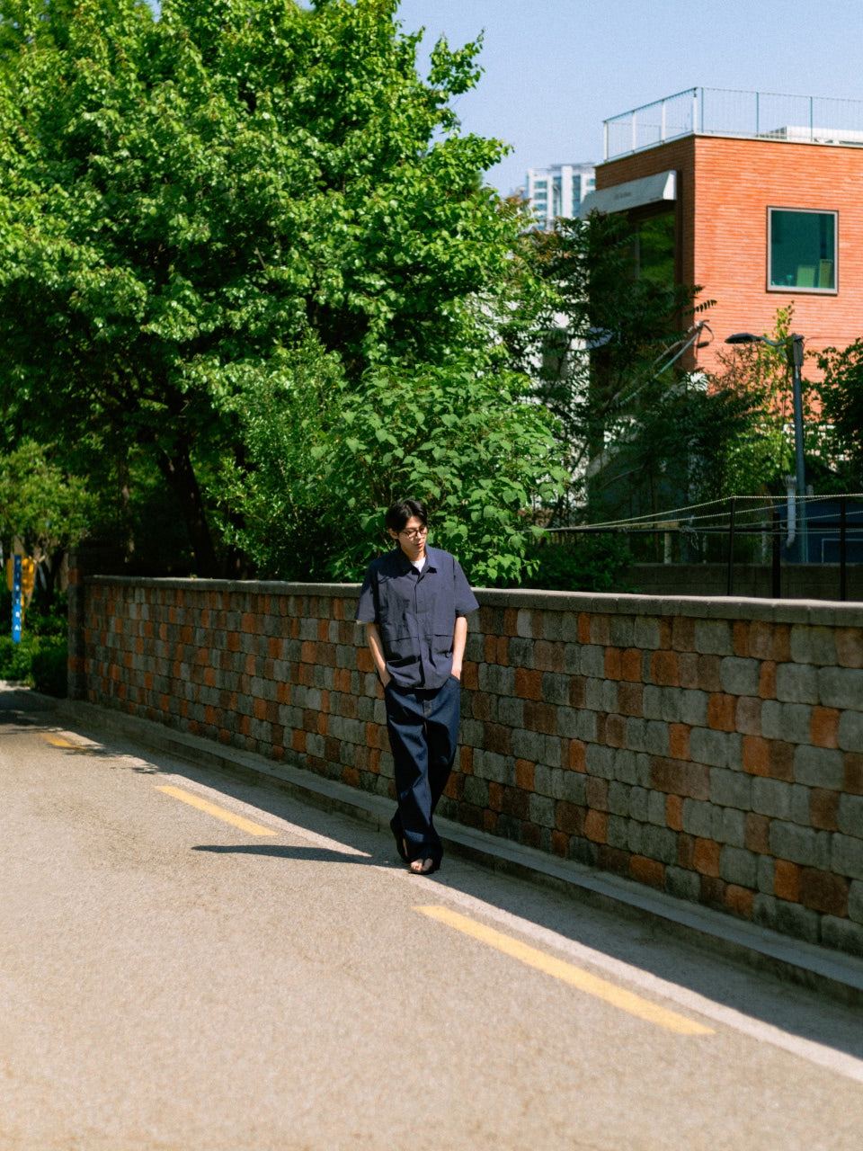 City Summer Light Half Shirts (Navy)