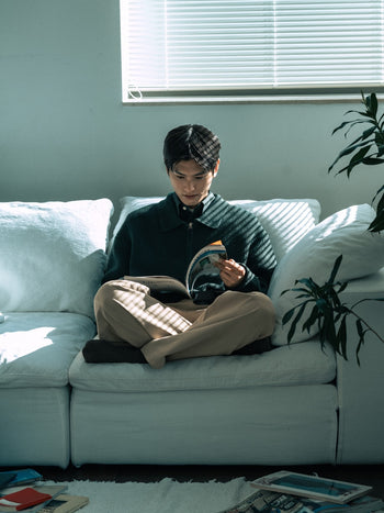 2way Zip-up Cardigan (Blue Green)