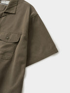 Double Pocket Slub Shirts (Brown)