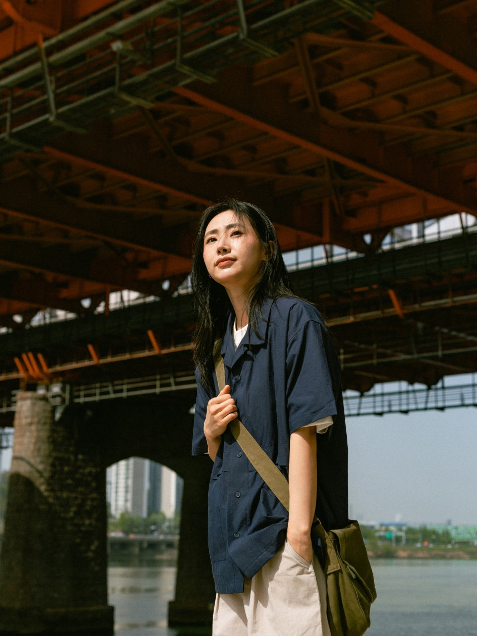 City Summer Light Half Shirts (Navy)