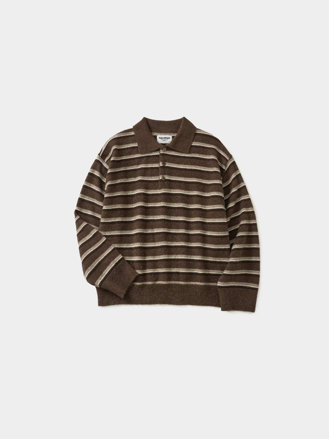 Classic Stripe Collar Knit (Stripe Brown)