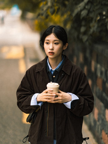 Washed Pocket Utility Jacket (Brown)