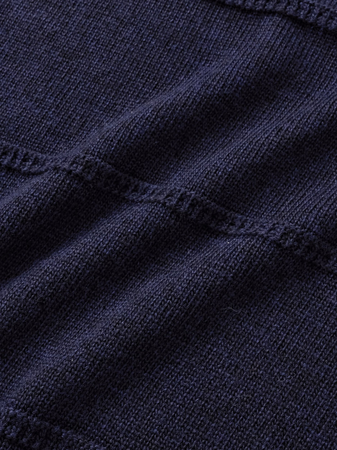 Cable Stripe V-Neck Knit (Navy)