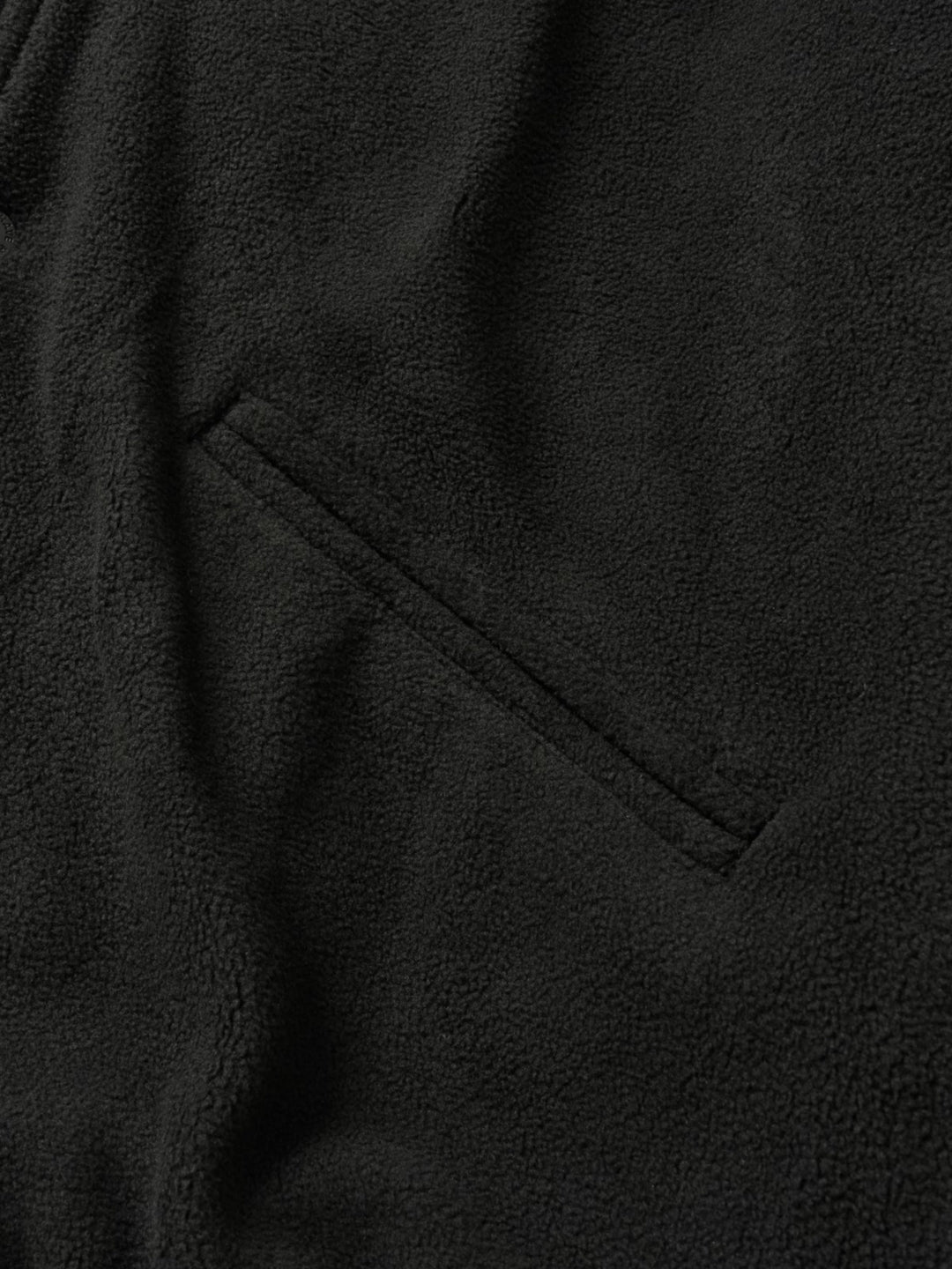Two-tone Strap Fleece Jacket (Black)