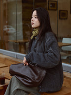 Two-tone Strap Fleece Jacket (Charcoal)