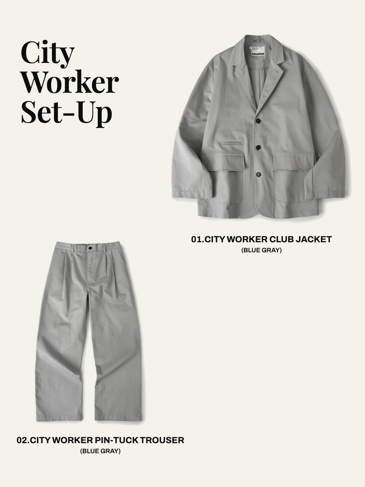 City Worker Club Set-up (Blue Gray) — set overview