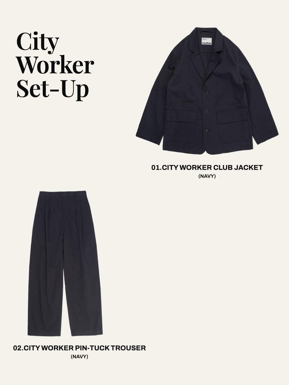 City Worker Club Set-up (Navy) — set overview