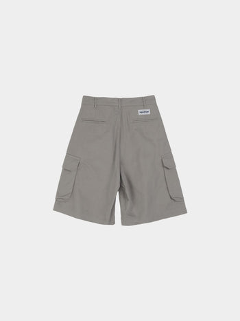 Utility Pin-tuck Cargo Shorts (Light Olive)