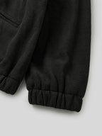 Two-tone Strap Fleece Jacket (Black)