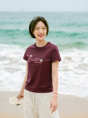 Weather in Waves Tee (Merlot)