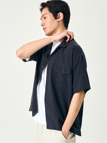Double Pocket Slub Shirts (White)