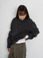 Shaggy Dog Collar Knit (Charcoal)