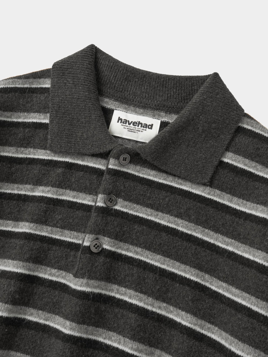 Classic Stripe Collar Knit (Stripe Gray)